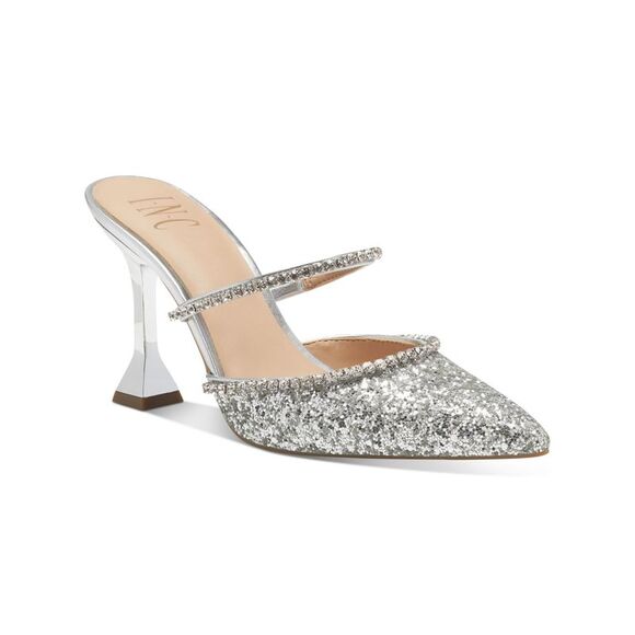 INC Shoes - INC Womens Silver Trim Gylana Pointed Toe Sculpted Heel Slip On Pumps 5.5 M